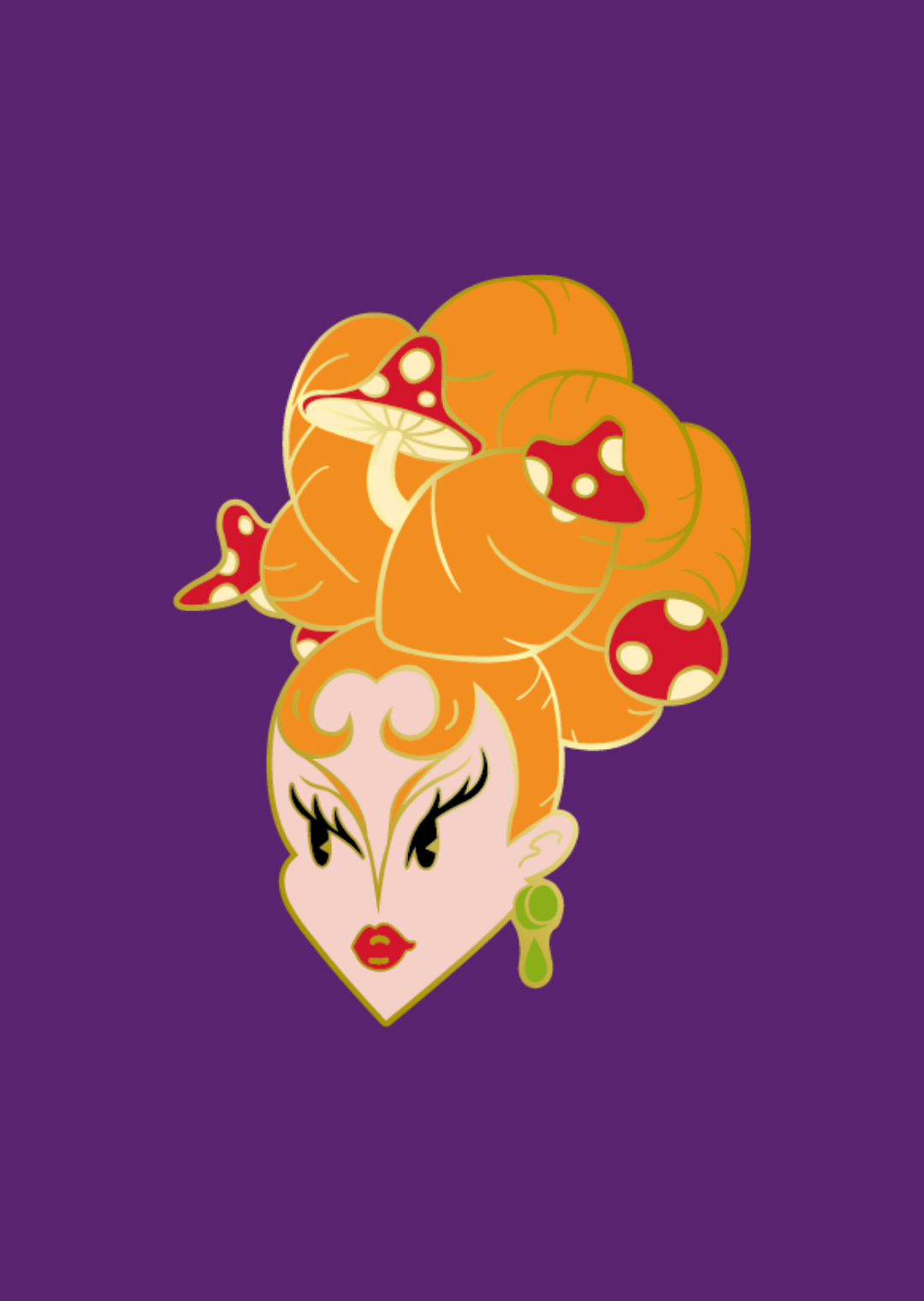 Pins Lula Strega coiffure champignons
