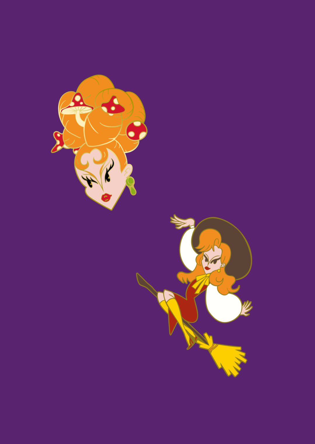Lot de 2 pins Lula Strega